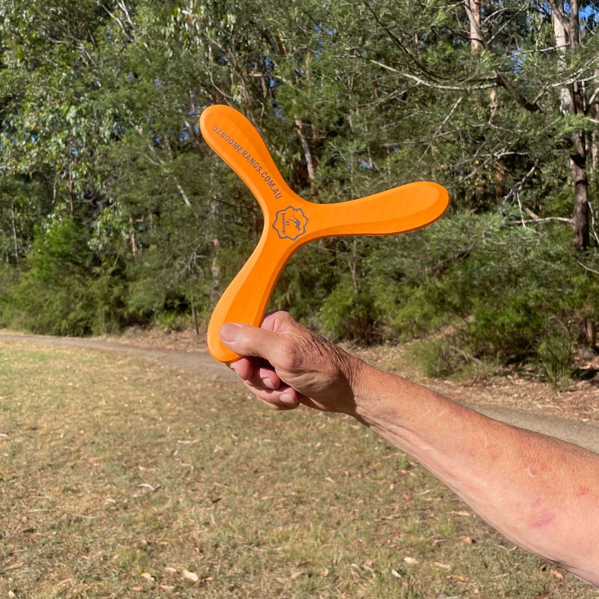 OZzie Emu - Right Handed Beginners orange Safe Foam Boomerang - OZ Boomerangs