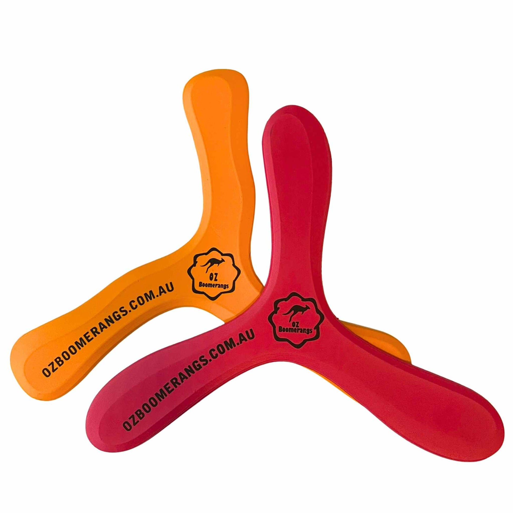 DOUBLE THE FUN Foam Boomerang Twin Pack | OZzie Icerunner, OZzie Emu - OZ Boomerangs